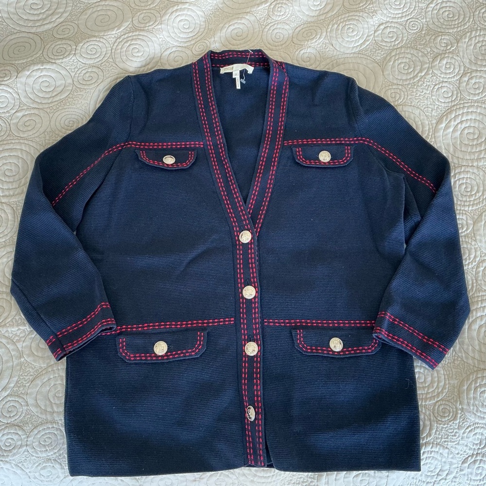 🌟🌟🌟SOLD🌟🌟🌟Maje Navy Cardigan French Size 2